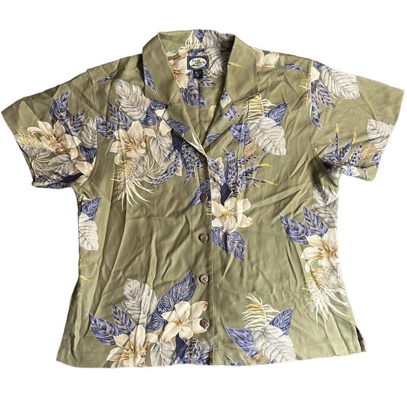 Tommy Bahama Silk Button Down Shirt Large - Picture 1 of 9